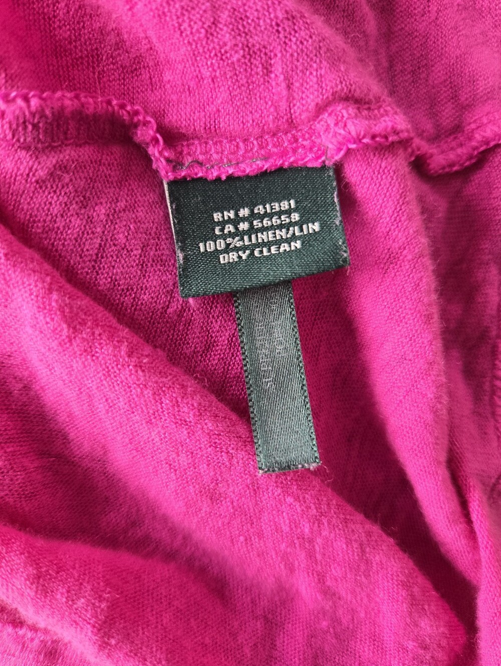 Ralph Lauren Fuschia 100% Linen Wide-Neck 1/2 Sleeve Crop Too XL - Picture 6 of 7